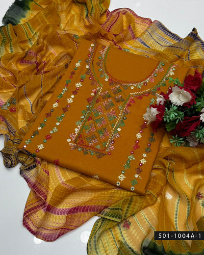 3PC Handmade GulAhmed Lawn Dress with Kacha Pakka Tanka & Tarkashi Embroidery