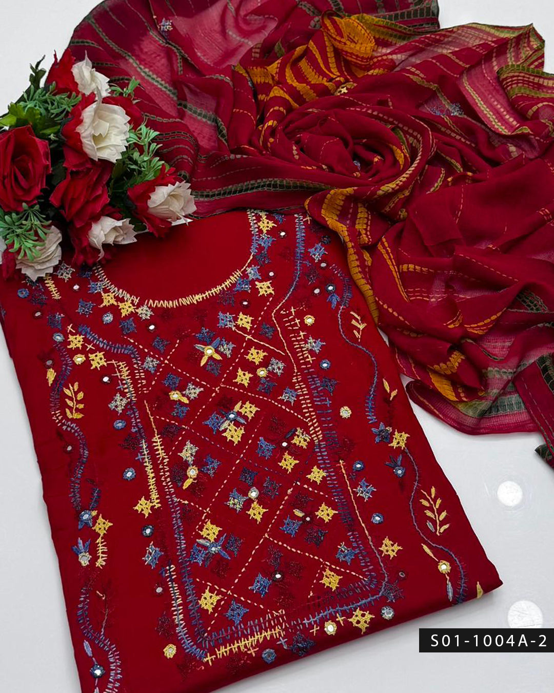 3PC Handmade GulAhmed Lawn Dress with Kacha Pakka Tanka & Tarkashi Embroidery