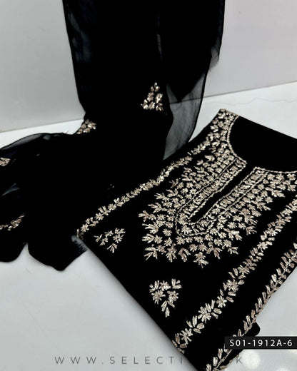 3PC Handmade Lawn Gotta Work Dress with Chiffon Dupatta